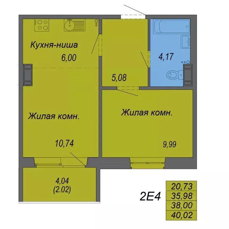 2-к кв. Хабаровский край, Хабаровск Совхозная ул., 73/5 (40.02 м) - Фото 0