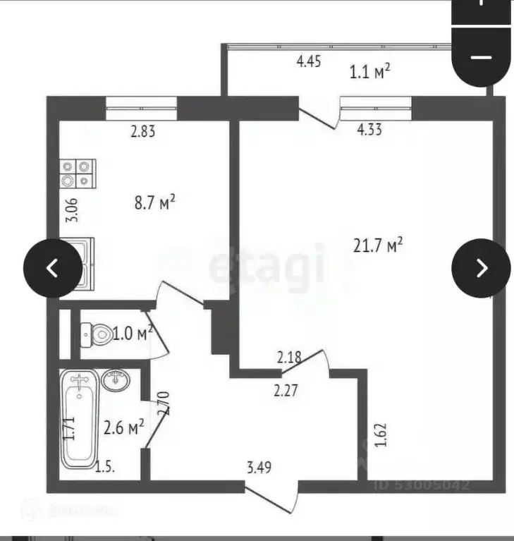1-к кв. Забайкальский край, Чита 6-й мкр, 21 (40.5 м) - Фото 2