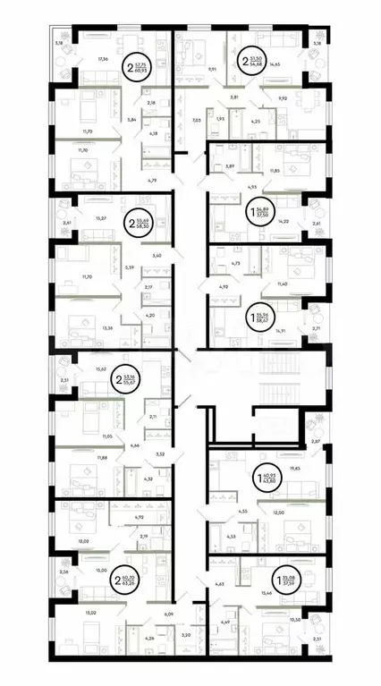2-к. квартира, 55,7 м, 3/4 эт. - Фото 0