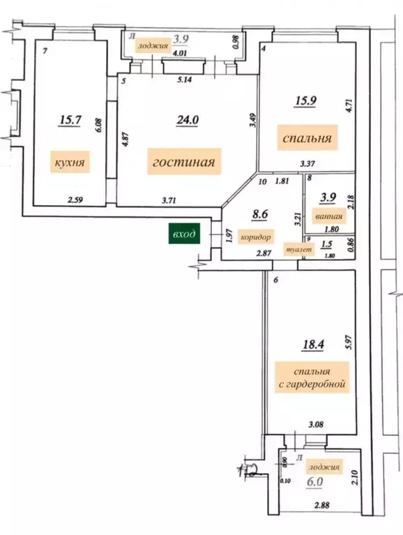 3-к кв. Самарская область, Самара Комсомольская ул., 7 (98.0 м) - Фото 2