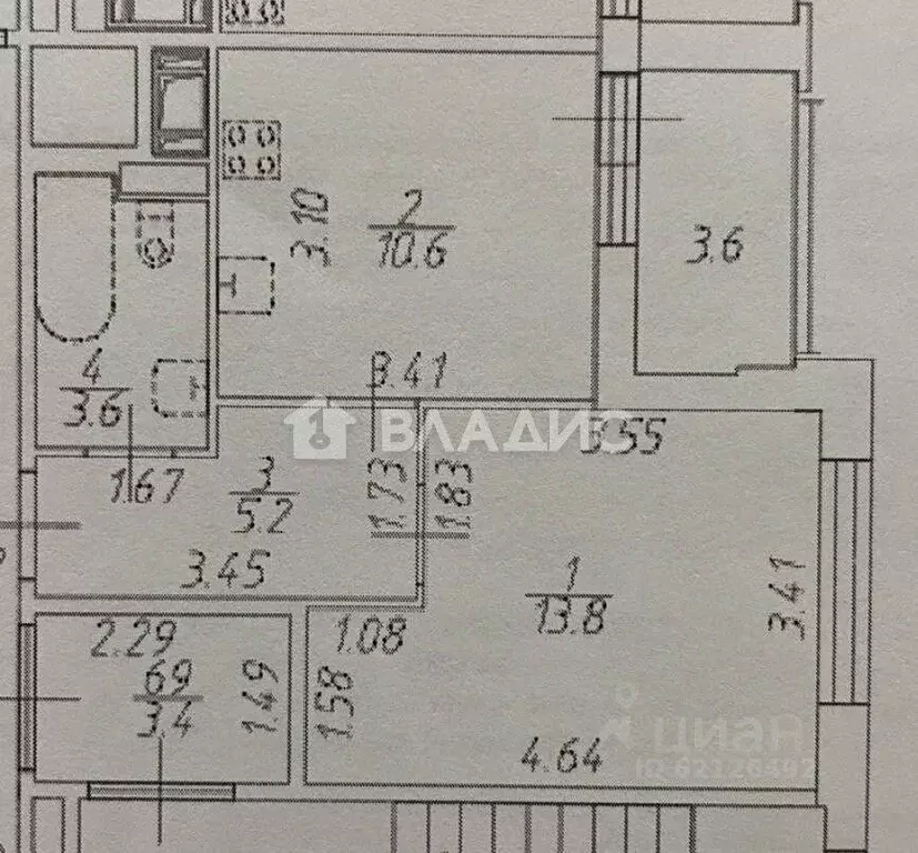 1-к кв. Санкт-Петербург ул. Тосина, 6 (33.2 м) - Фото 2