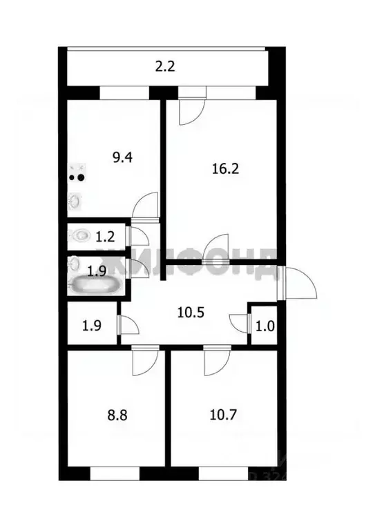 3-к кв. Красноярский край, Минусинск проезд Сургуладзе, 17 (63.8 м) - Фото 2