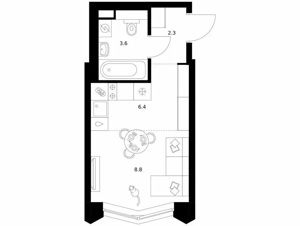 Квартира-студия: Москва, микрорайон Очаково (21.1 м) - Фото 0