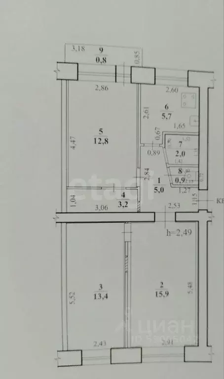3-к кв. Забайкальский край, Чита ул. Карла Маркса, 29А (58.9 м) - Фото 2