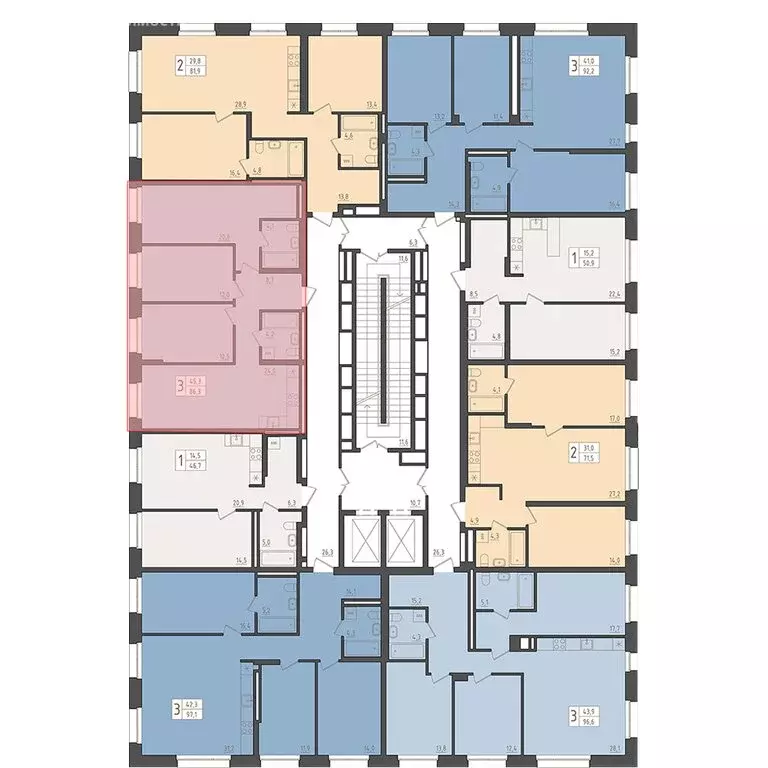 3-комнатная квартира: Уфа, 563-й квартал (86.3 м) - Фото 2