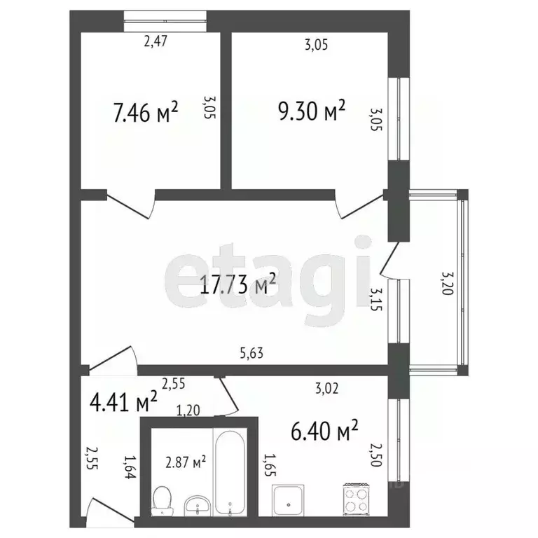 3-к кв. Ульяновская область, Ульяновск ул. Варейкиса, 12 (45.4 м) - Фото 2