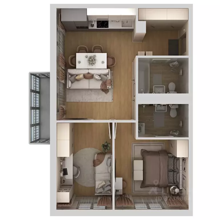 3-к кв. Пермский край, Пермь ул. Капитана Гастелло, 15 (56.5 м) - Фото 2