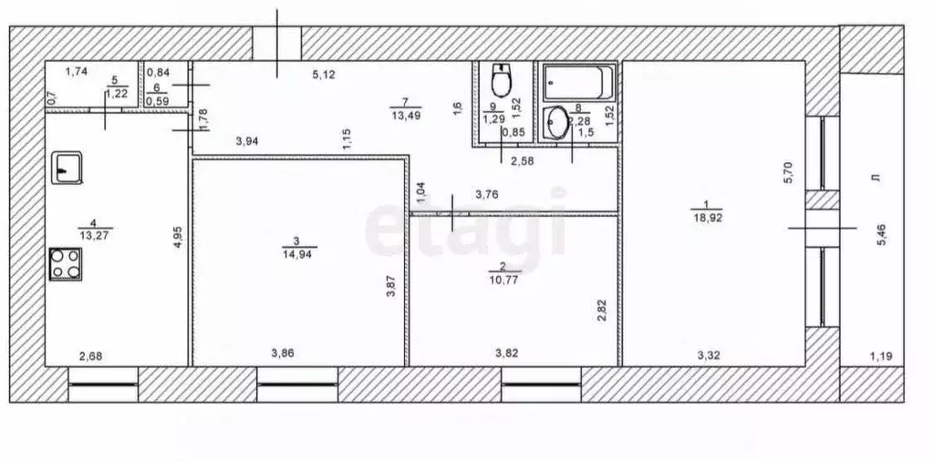 3-к кв. Ульяновская область, Ульяновск ул. Аблукова, 73 (80.0 м) - Фото 2