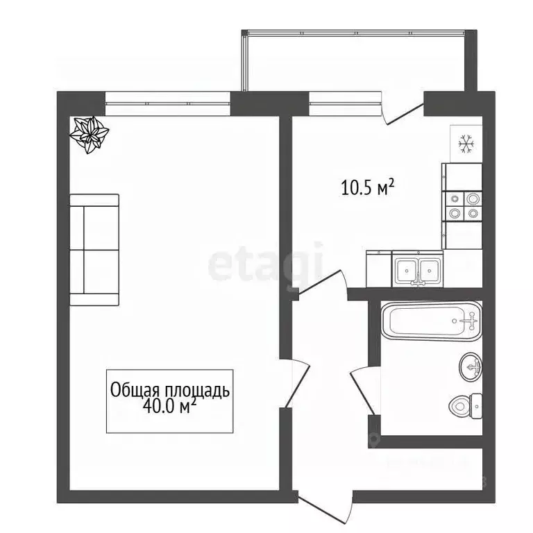 1-к кв. Новосибирская область, Бердск ул. Салаирская, 1 (37.1 м) - Фото 2