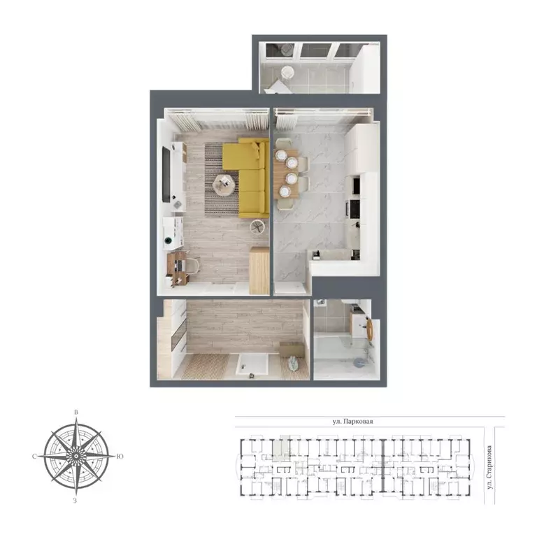 1-к кв. Карачаево-Черкесия, Черкесск Парковая ул., 10 (50.0 м) - Фото 1