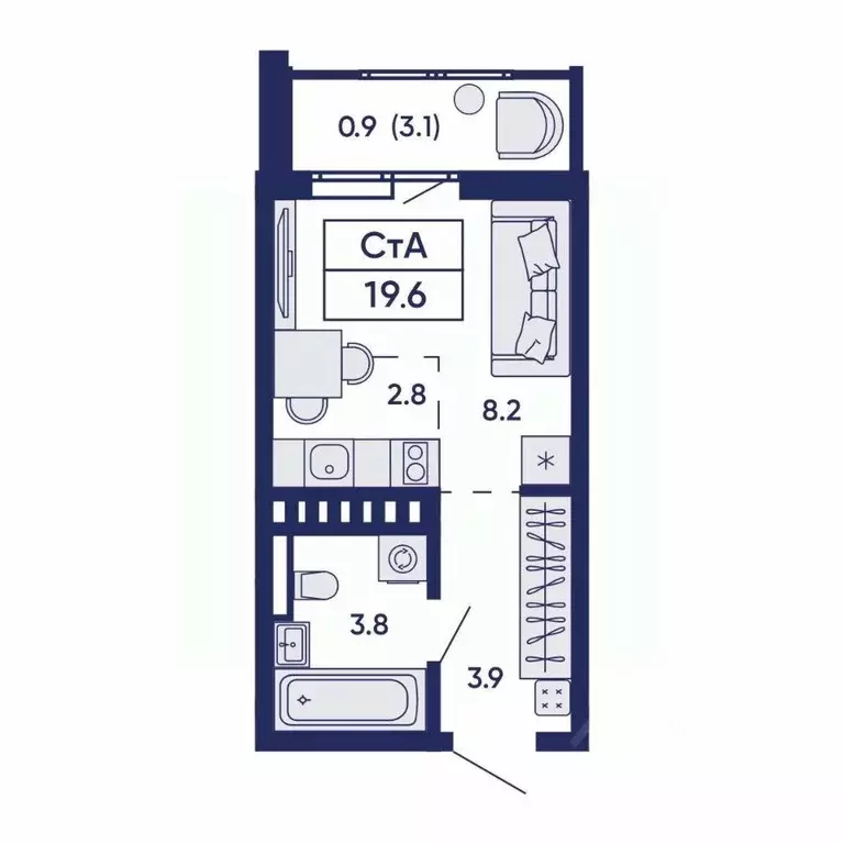 Студия Новосибирская область, Новосибирск Горизонт жилой комплекс ... - Фото 1