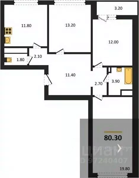 3-к кв. Воронежская область, Воронеж ул. Пескова, 8 (80.3 м) - Фото 0