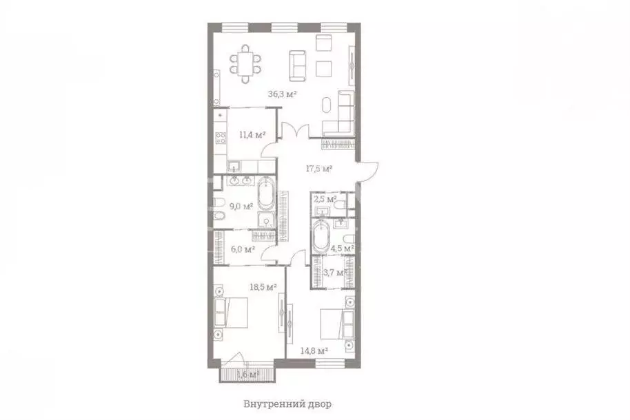 3-комнатная квартира: Москва, улица Большая Полянка, 44 (124 м) - Фото 1