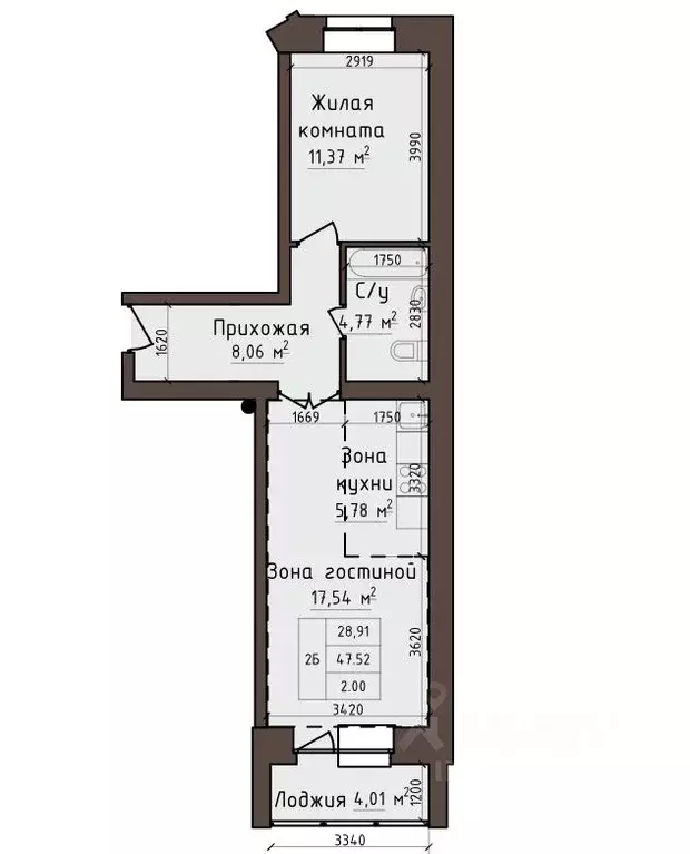 2-к кв. Хакасия, Абакан ул. Авиаторов, 5 (49.52 м) - Фото 1