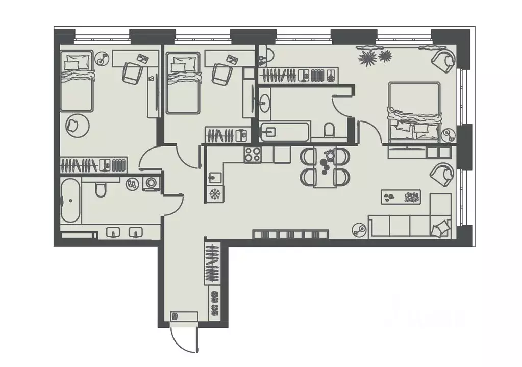 3-к кв. Пензенская область, Пенза Велларт Сити жилой комплекс (101.6 ... - Фото 2