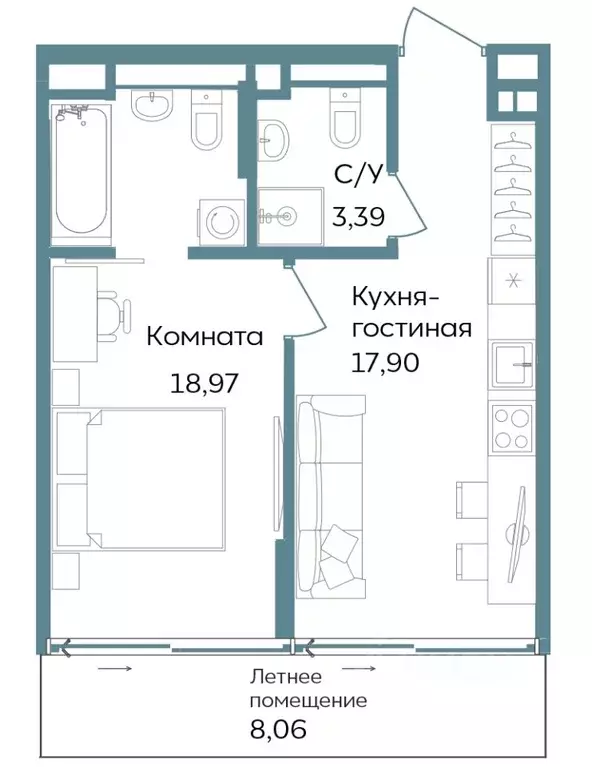 1-к кв. Крым, Саки ул. Морская (48.32 м) - Фото 0