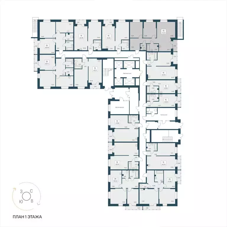 3-комнатная квартира: Новосибирск, улица Дуси Ковальчук, 385 (72.83 м) - Фото 1