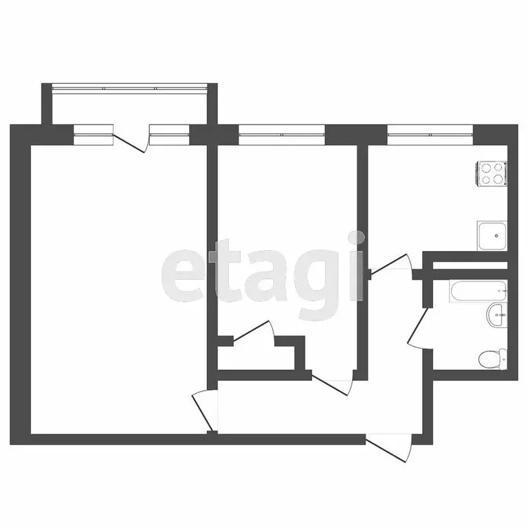 2-комнатная квартира: Томск, улица Смирнова, 38/1 (44 м) - Фото 1