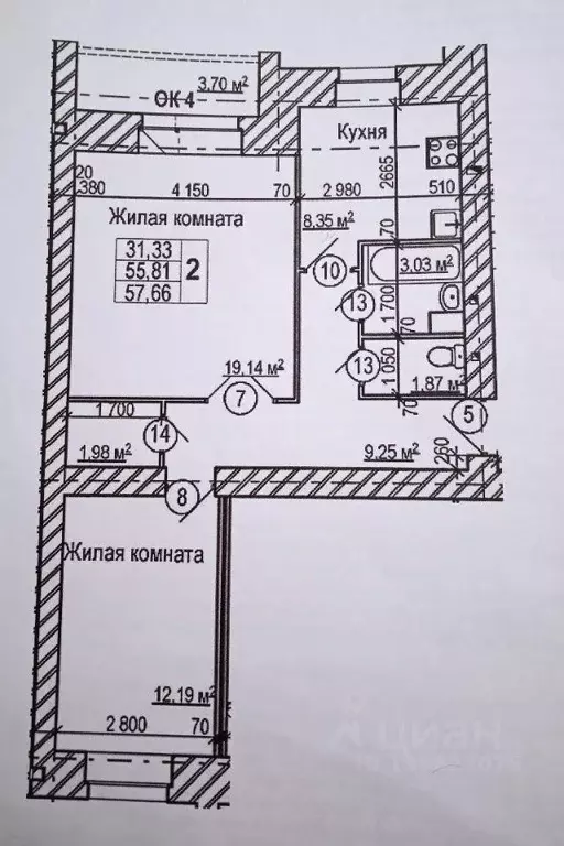 2-к кв. Ярославская область, Ярославль ул. Большая Донская, 15 (56.1 ... - Фото 2