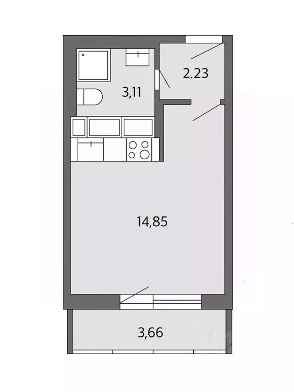 Студия Ленинградская область, Мурино Всеволожский район, ул. Шувалова, ... - Фото 2