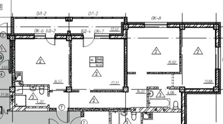 3-к кв. Новосибирская область, Новосибирск Первомайская ул., 200б ... - Фото 2