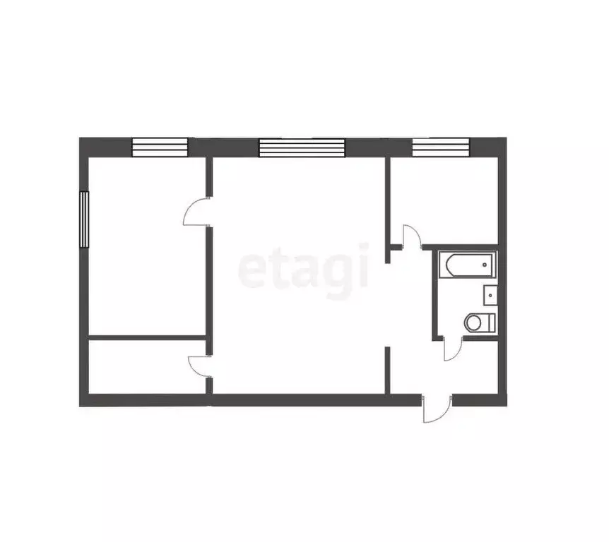 2-комнатная квартира: Чебаркуль, улица Крупской, 18 (43.4 м) - Фото 0