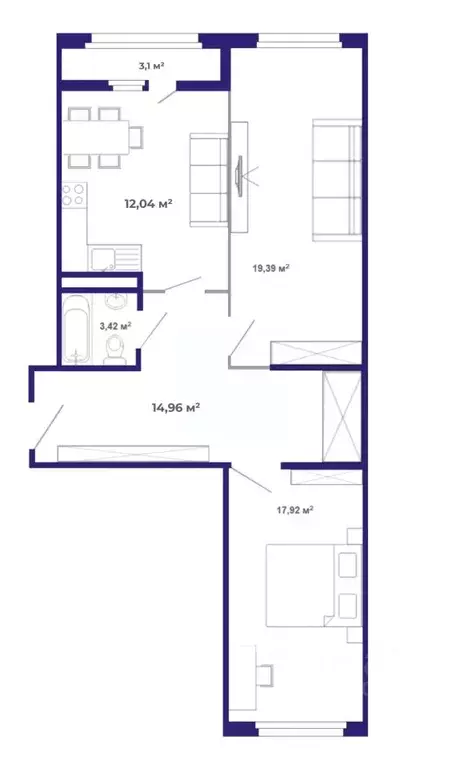 2-к кв. Иркутская область, Иркутский муниципальный округ, Маркова рп, ... - Фото 1
