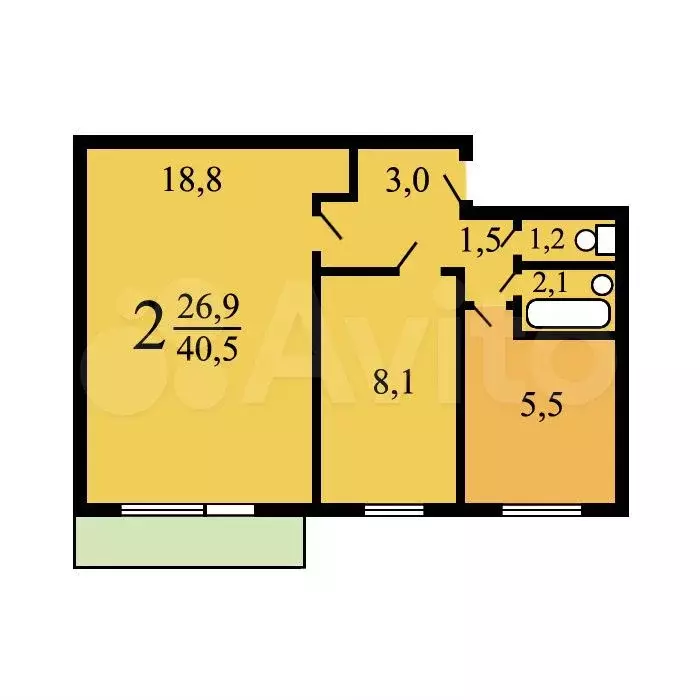Аукцион: 2-к. квартира, 41,4 м, 4/5 эт. - Фото 0
