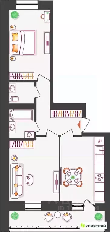 2-к кв. Самарская область, Тольятти ул. Владимира Высоцкого (54.92 м) - Фото 1