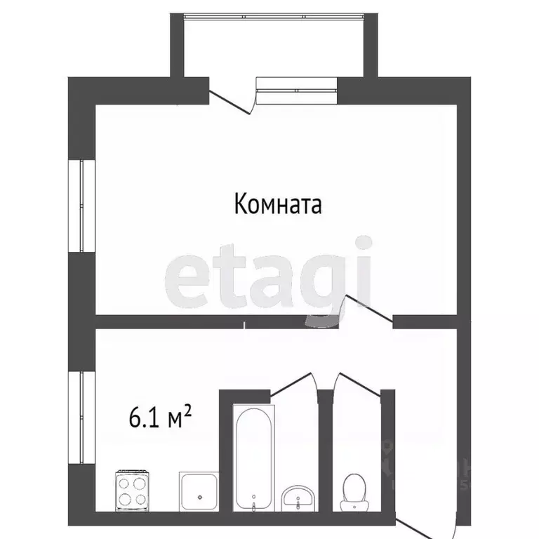 1-к кв. Тверская область, Тверь просп. Николая Корыткова, 12А (32.0 м) - Фото 2