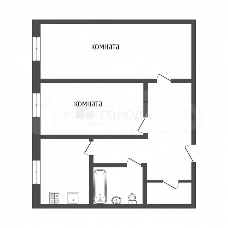 2-к. квартира, 43 м, 1/5 эт. - Фото 0