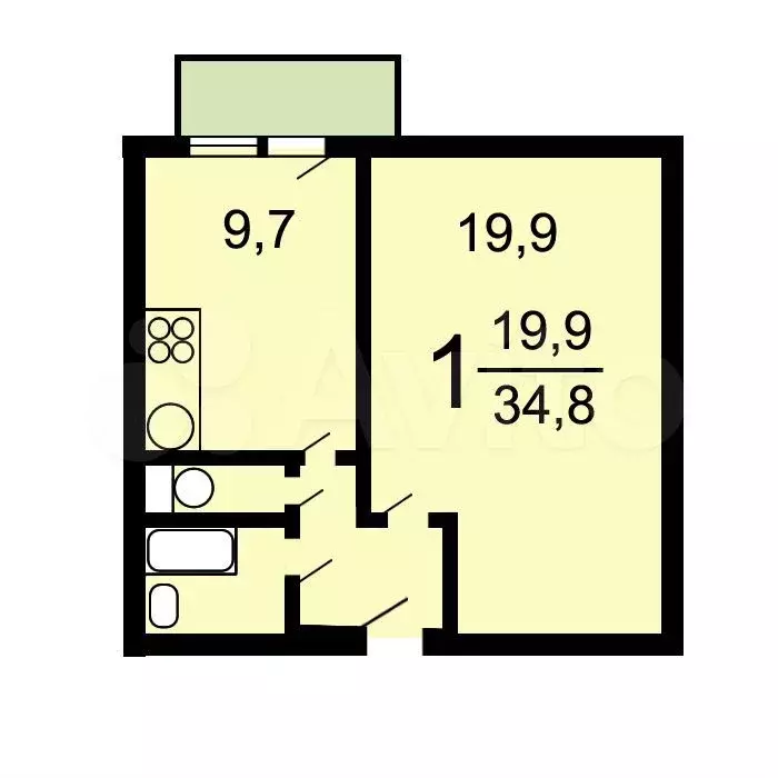 Аукцион: 1-к. квартира, 34,5 м, 11/12 эт. - Фото 0