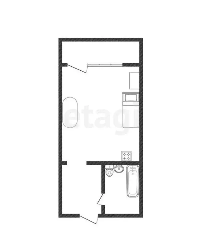 Квартира-студия: Абакан, улица Некрасова, 39 (27 м) - Фото 1