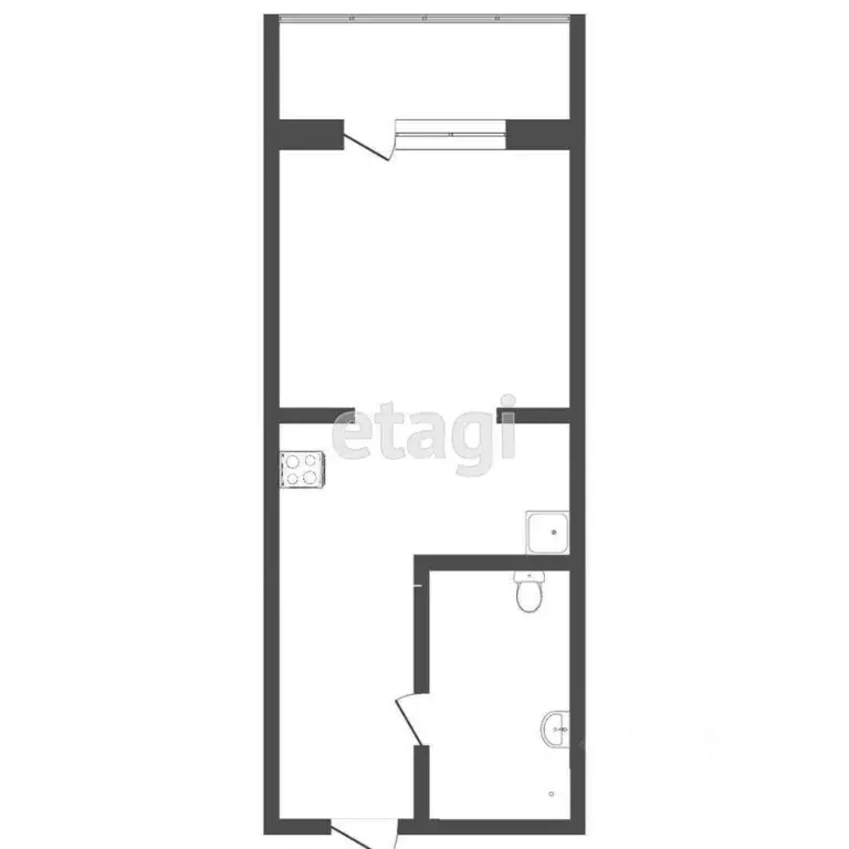 Студия Тюменская область, Тюмень ул. Вадима Бованенко, 5 (22.3 м) - Фото 1