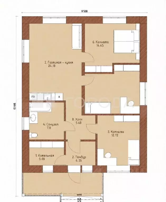 Дом в Алтайский край, Первомайский район, с. Фирсово, Рощино мкр ул. ... - Фото 2