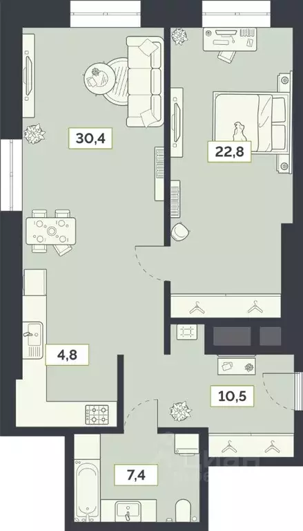 2-к кв. Москва Староалексеевская ул., 5А (76.0 м) - Фото 1