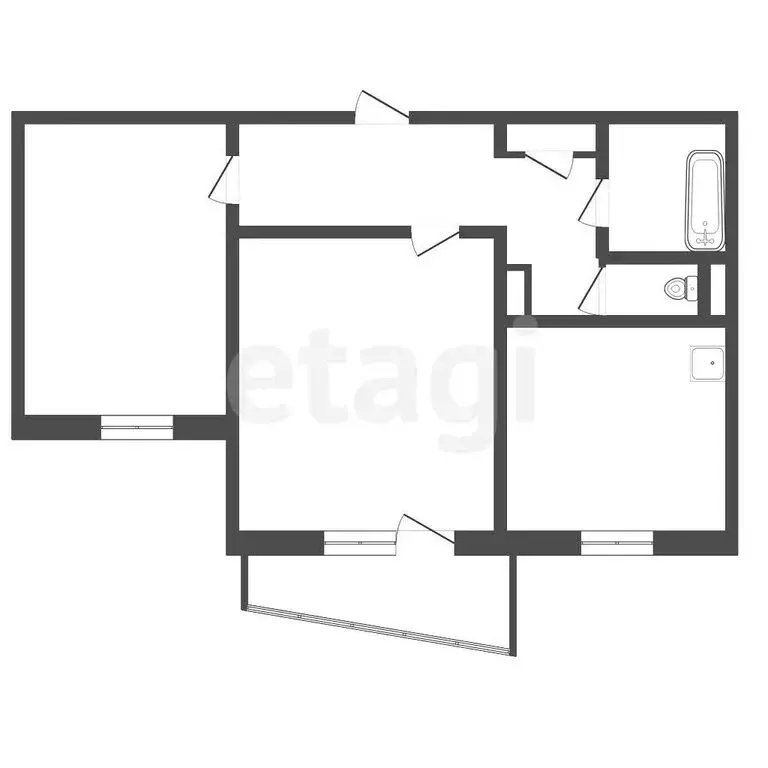 2-комнатная квартира: Озерск, Октябрьская улица, 19 (44.9 м) - Фото 1