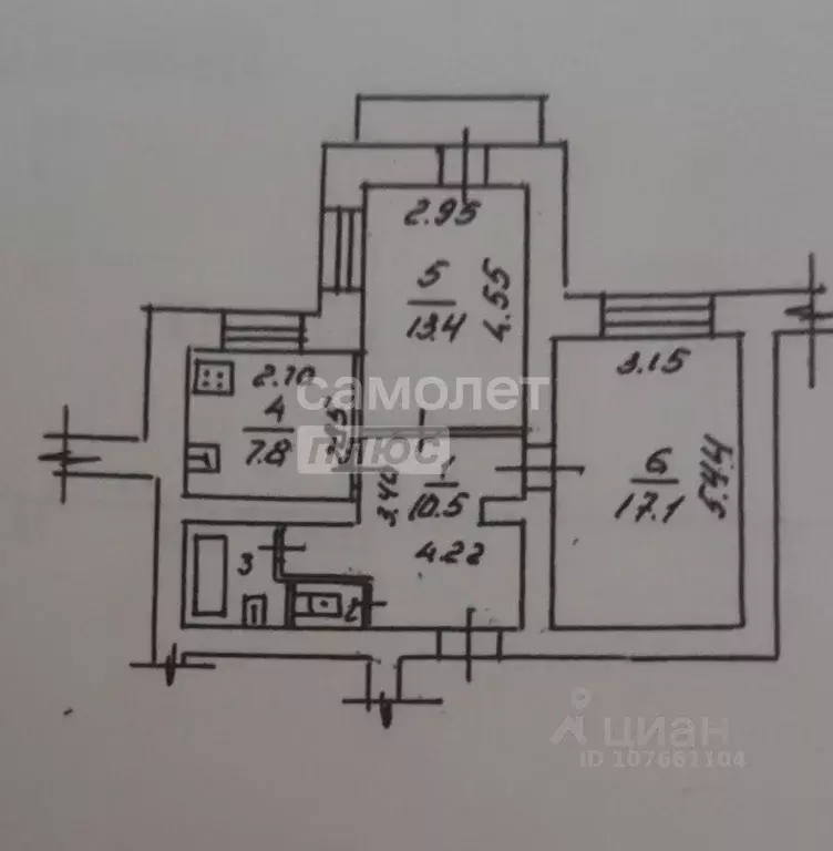 2-к кв. Липецкая область, Липецк просп. имени 60-летия СССР, 23А (52.5 ... - Фото 2