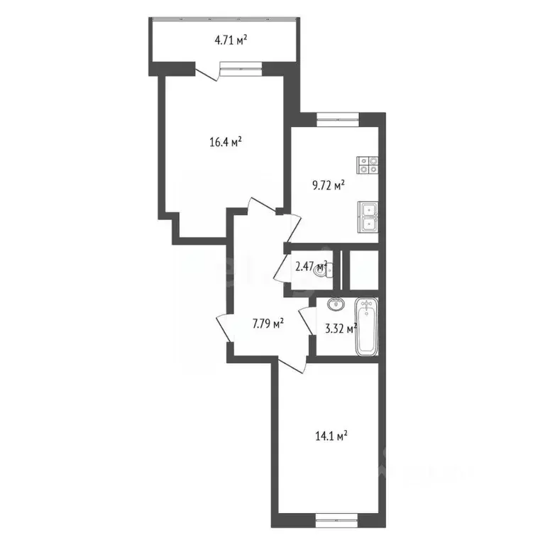 2-к кв. Московская область, Балашиха ул. Дмитриева, 8 (53.8 м) - Фото 2