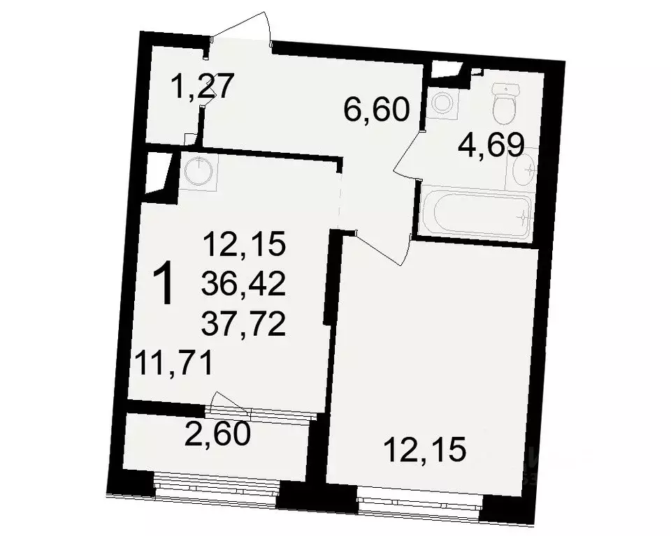 1-к кв. Рязанская область, Рязань Черновицкая ул. (36.42 м) - Фото 0