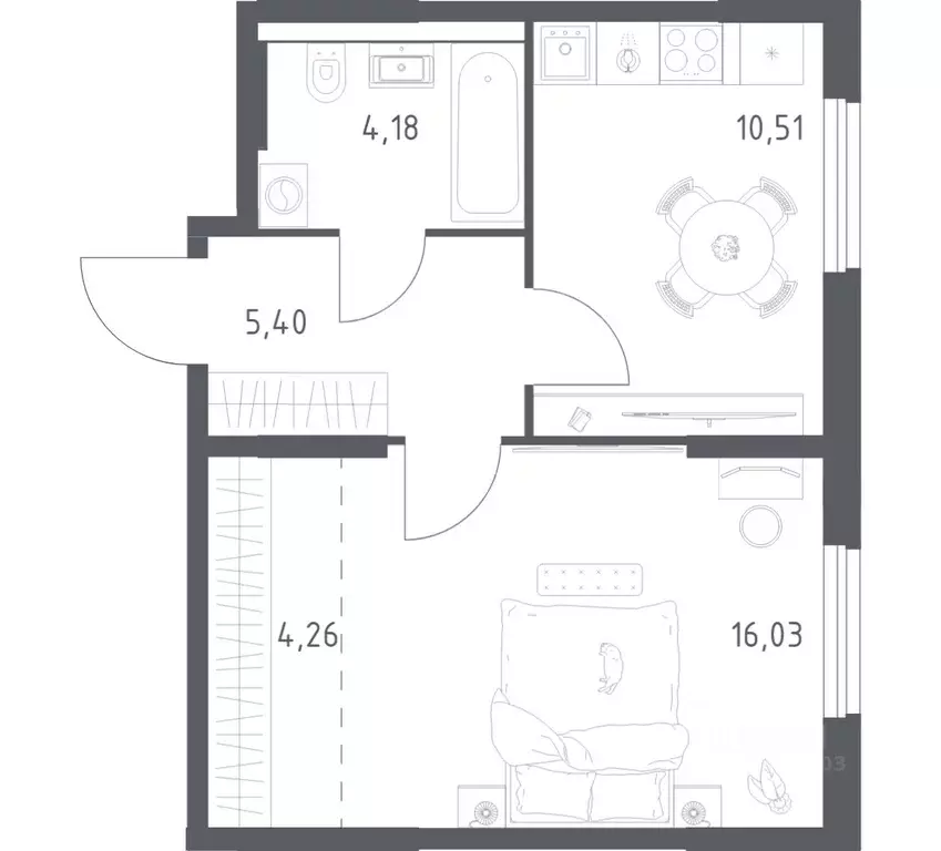 1-к кв. Башкортостан, Уфа ул. Минигали Губайдуллина, 8к9 (40.38 м) - Фото 1