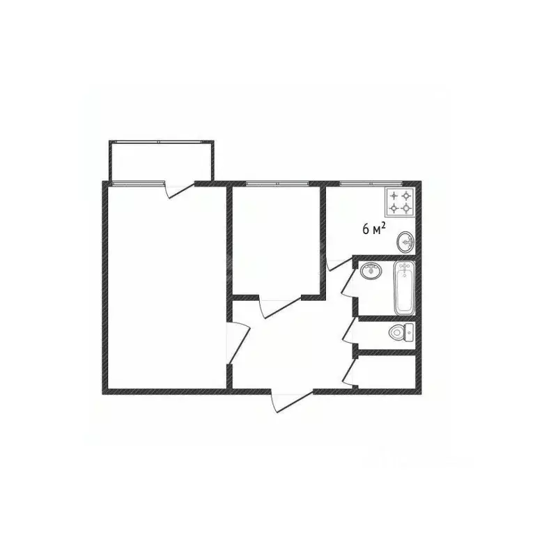 2-к кв. Белгородская область, Белгород Садовая ул., 21 (44.6 м) - Фото 2