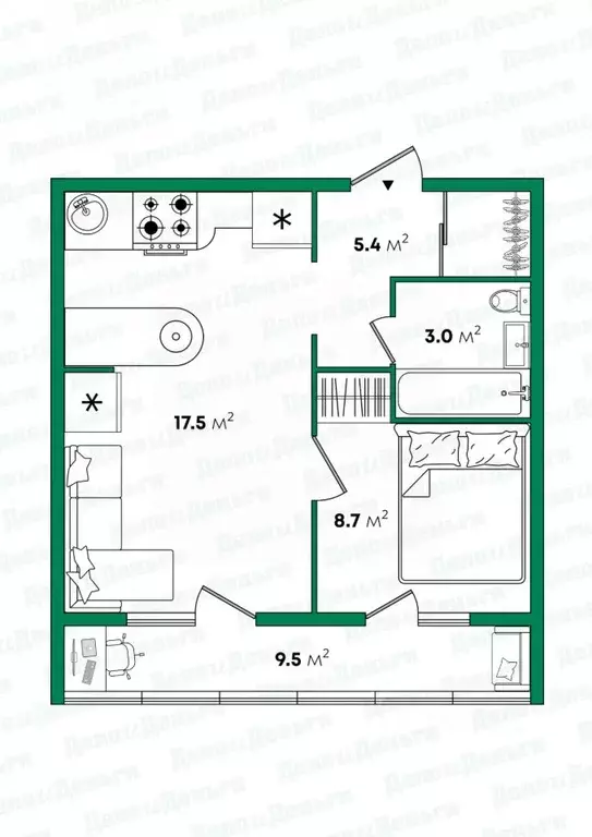 1-к кв. Кировская область, Киров городской округ, пос. Садаковский ул. ... - Фото 1