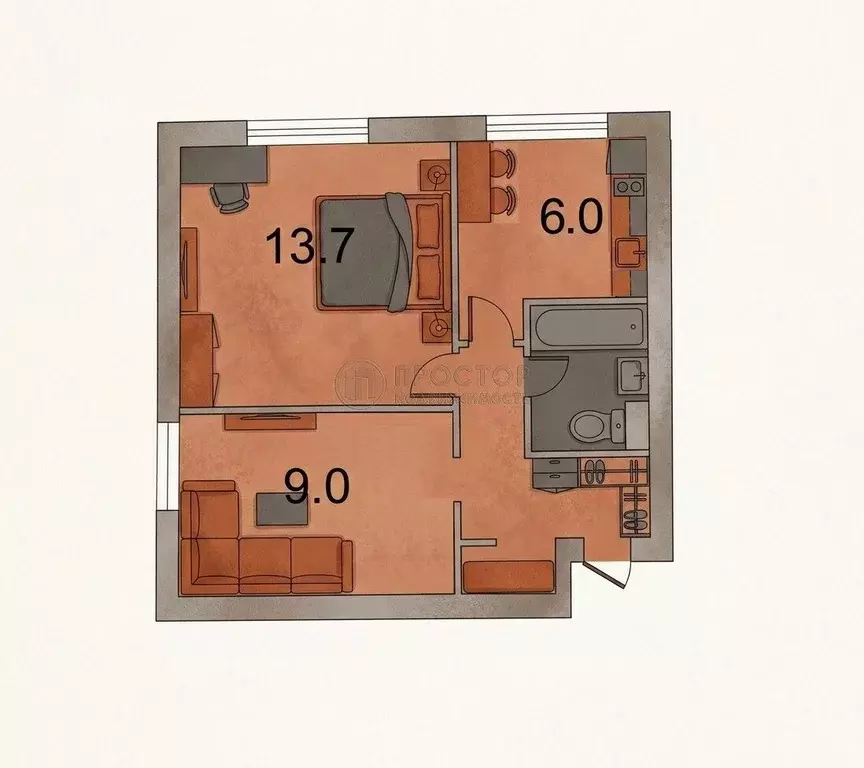 2-к кв. Москва Севанская ул., 21К1 (37.7 м) - Фото 2