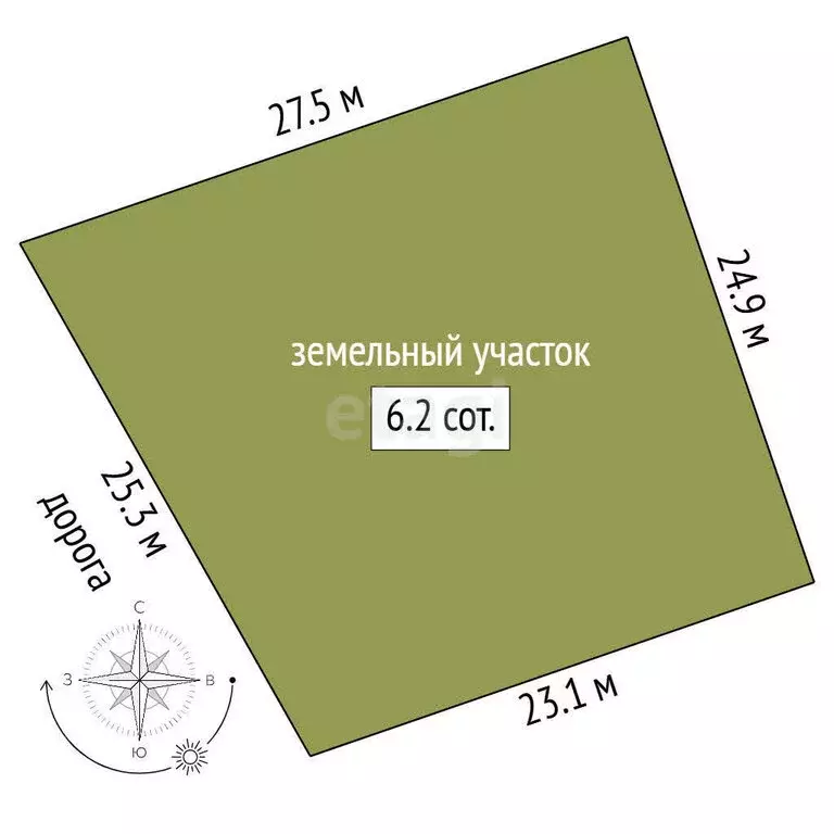 Участок в посёлок городского типа Богандинский, улица Толстого (6.2 м) - Фото 0