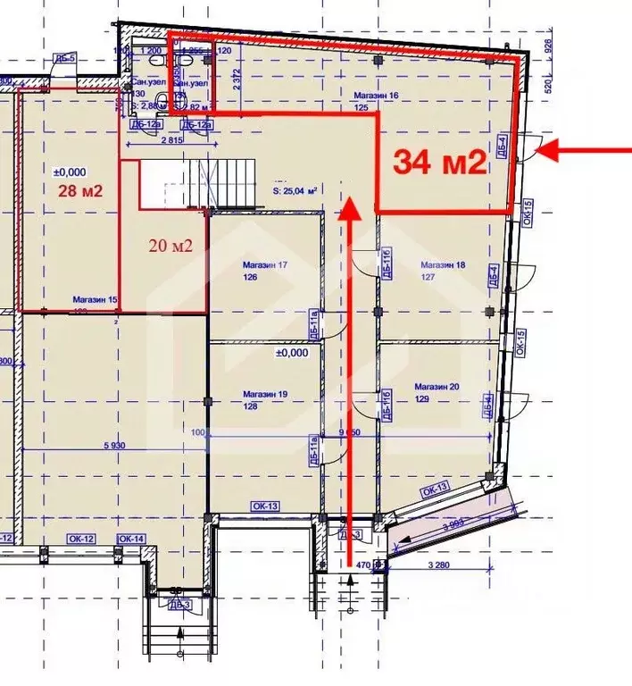 Торговая площадь в Москва Волгоградский просп., 46/15С3А (34 м) - Фото 1