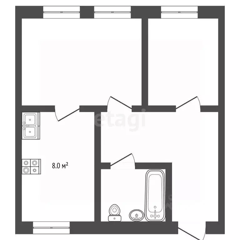 2-к кв. Тамбовская область, Мичуринск Революционная ул., 84 (50.4 м) - Фото 2