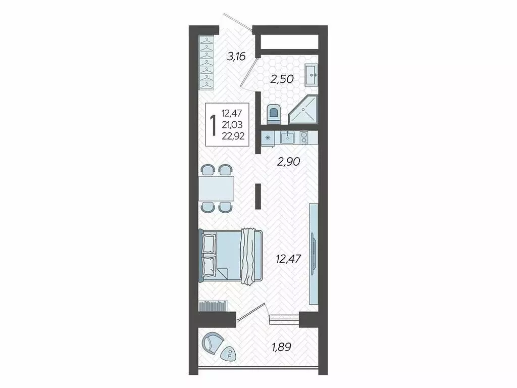 Квартира-студия: Сочи, микрорайон Бытха, Ясногорская улица, 16/2к8 ... - Фото 1