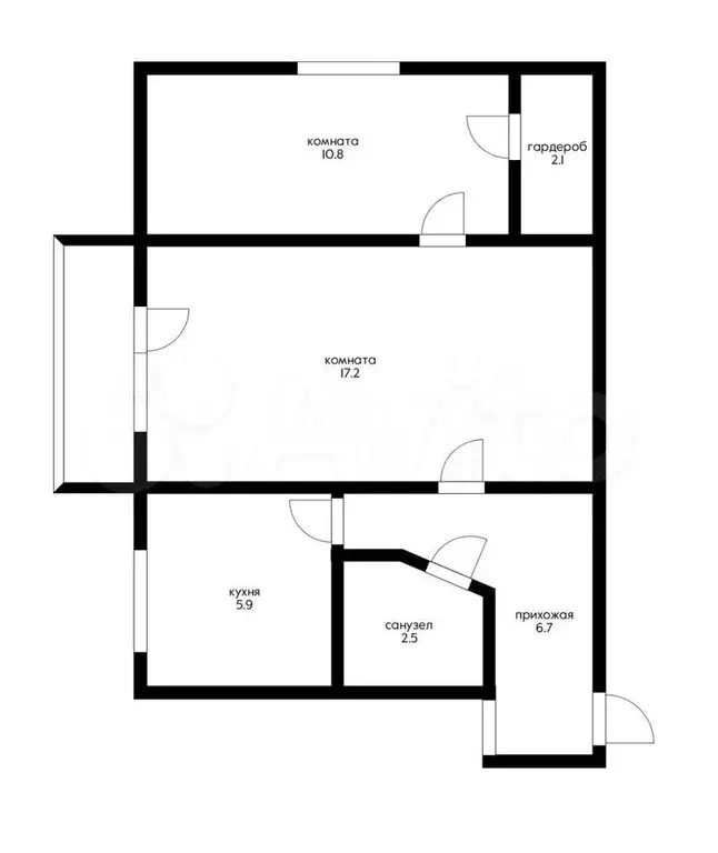 2-к. квартира, 45 м, 3/5 эт. - Фото 0