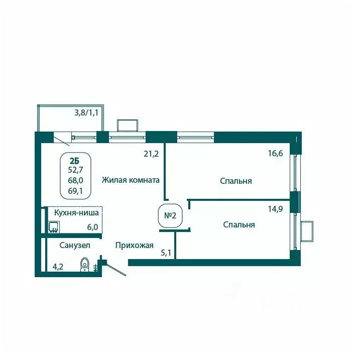 2-к кв. Московская область, Солнечногорск городской округ, Андреевка ... - Фото 1
